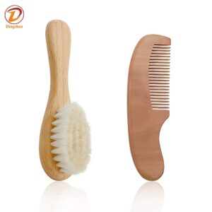 Eco-friendly wooden brush and comb set for sustainable grooming.